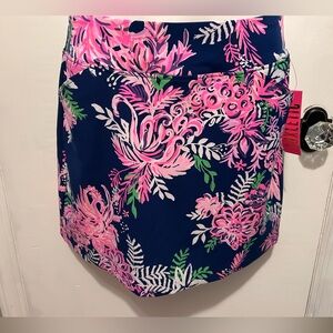 NEW - Lilly Pulitzer Navy and Hot Pink Floral - Monica Skort - Size: 12